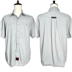 Independent Trucking Company | Men | Gray Cotton Poplin Button Up Shirt | Large